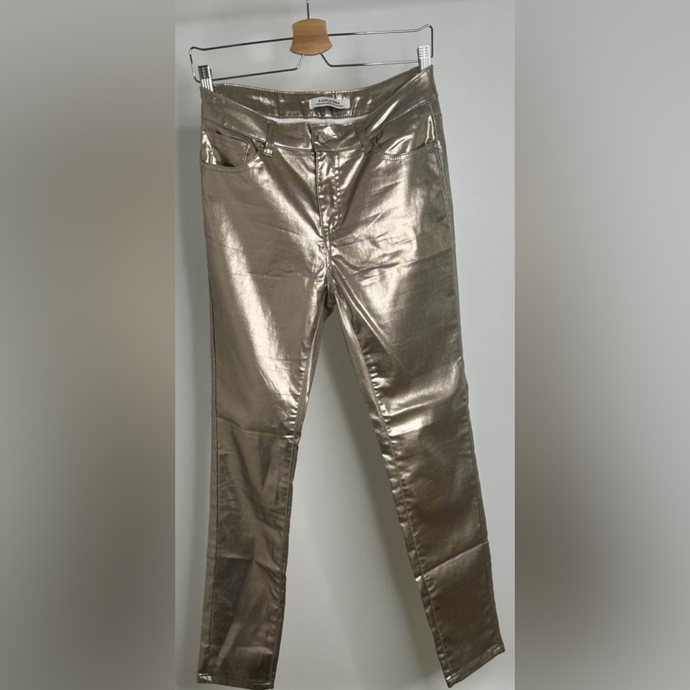 R.Display: Metallic Gold Slim Pants